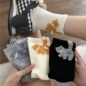 Funny cat sock 3 pairs